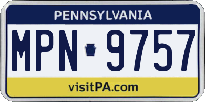 PA license plate MPN9757