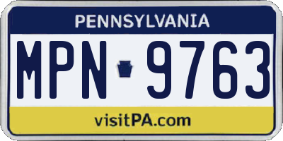 PA license plate MPN9763
