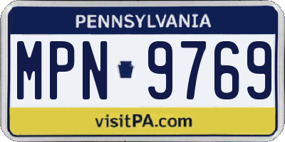 PA license plate MPN9769