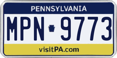 PA license plate MPN9773