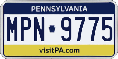 PA license plate MPN9775