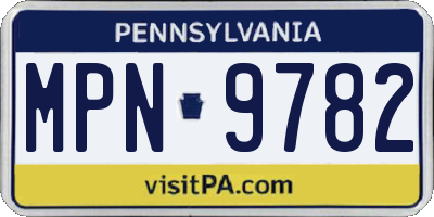 PA license plate MPN9782