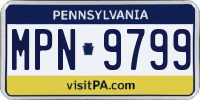 PA license plate MPN9799