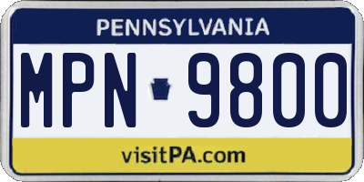 PA license plate MPN9800