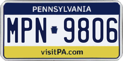 PA license plate MPN9806