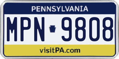 PA license plate MPN9808