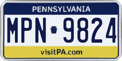 PA license plate MPN9824