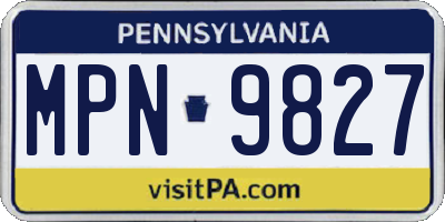 PA license plate MPN9827