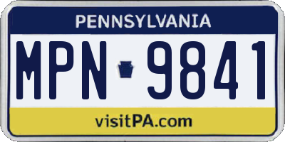 PA license plate MPN9841