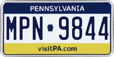 PA license plate MPN9844
