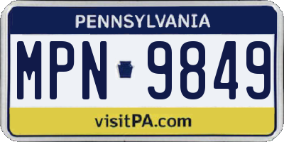 PA license plate MPN9849