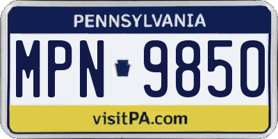 PA license plate MPN9850