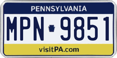 PA license plate MPN9851