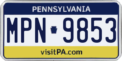 PA license plate MPN9853