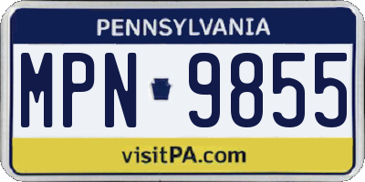 PA license plate MPN9855