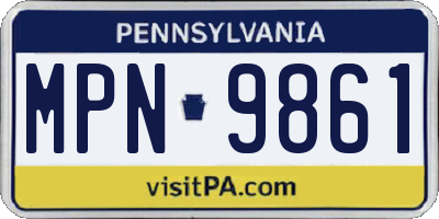 PA license plate MPN9861