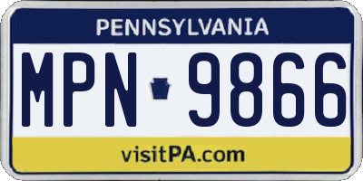 PA license plate MPN9866
