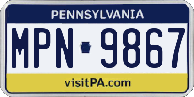PA license plate MPN9867