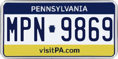 PA license plate MPN9869
