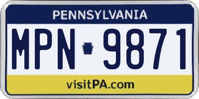 PA license plate MPN9871