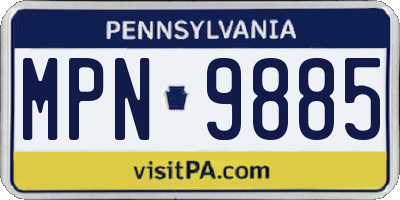 PA license plate MPN9885