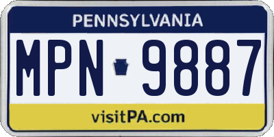 PA license plate MPN9887