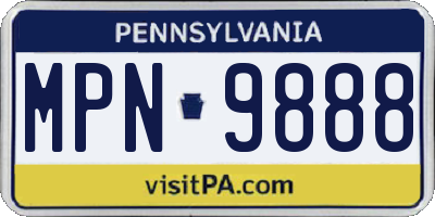 PA license plate MPN9888