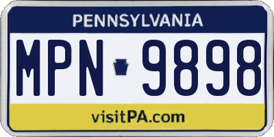 PA license plate MPN9898