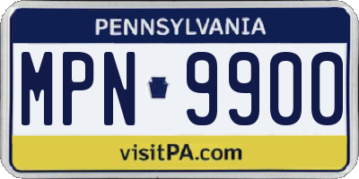 PA license plate MPN9900