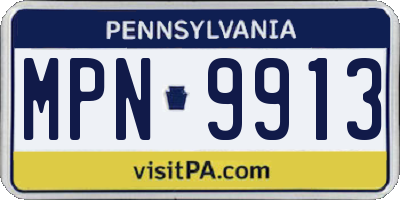 PA license plate MPN9913
