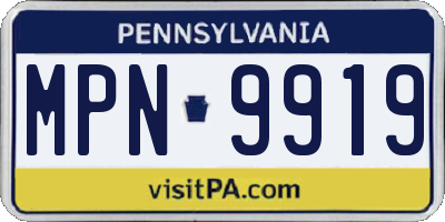 PA license plate MPN9919
