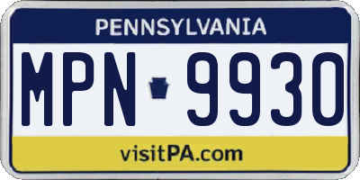 PA license plate MPN9930