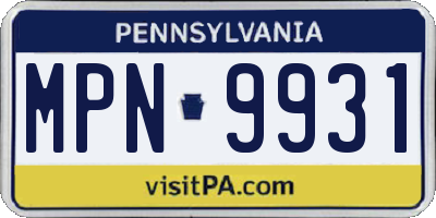 PA license plate MPN9931