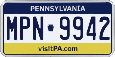 PA license plate MPN9942