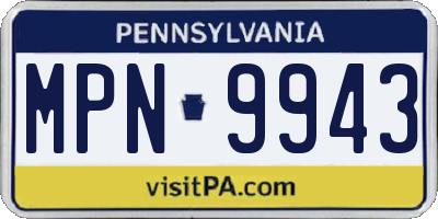 PA license plate MPN9943