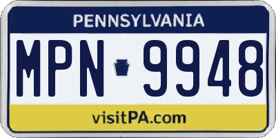 PA license plate MPN9948