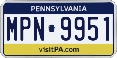 PA license plate MPN9951