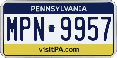 PA license plate MPN9957