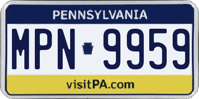 PA license plate MPN9959