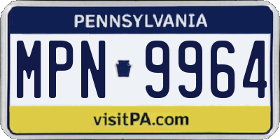 PA license plate MPN9964