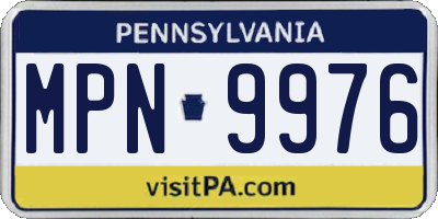 PA license plate MPN9976