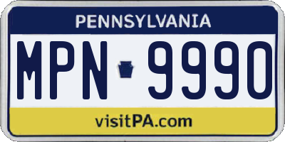 PA license plate MPN9990