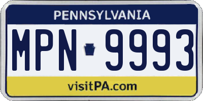 PA license plate MPN9993