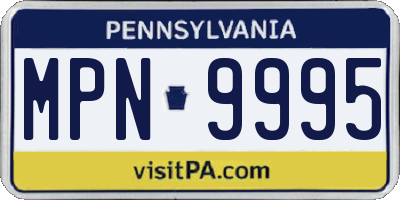 PA license plate MPN9995