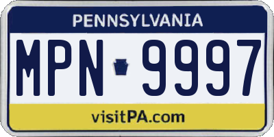 PA license plate MPN9997