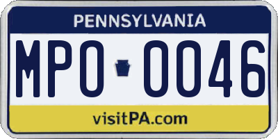 PA license plate MPO0046