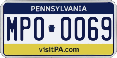 PA license plate MPO0069