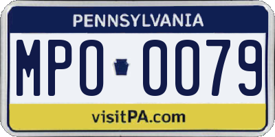 PA license plate MPO0079