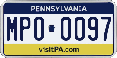 PA license plate MPO0097