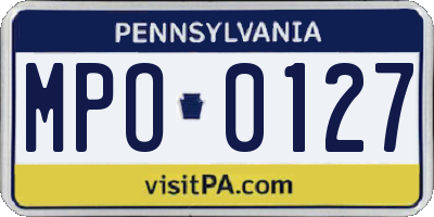 PA license plate MPO0127